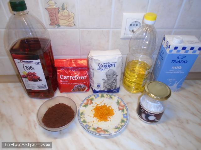 Κέικ κακάο χωρίς αυγά - Υλικά συνταγής